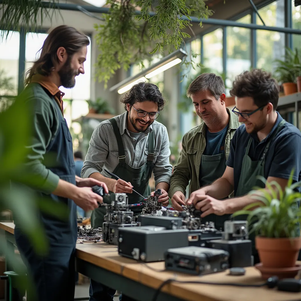Equipa de reparação ecológica na Argentina em laboratório