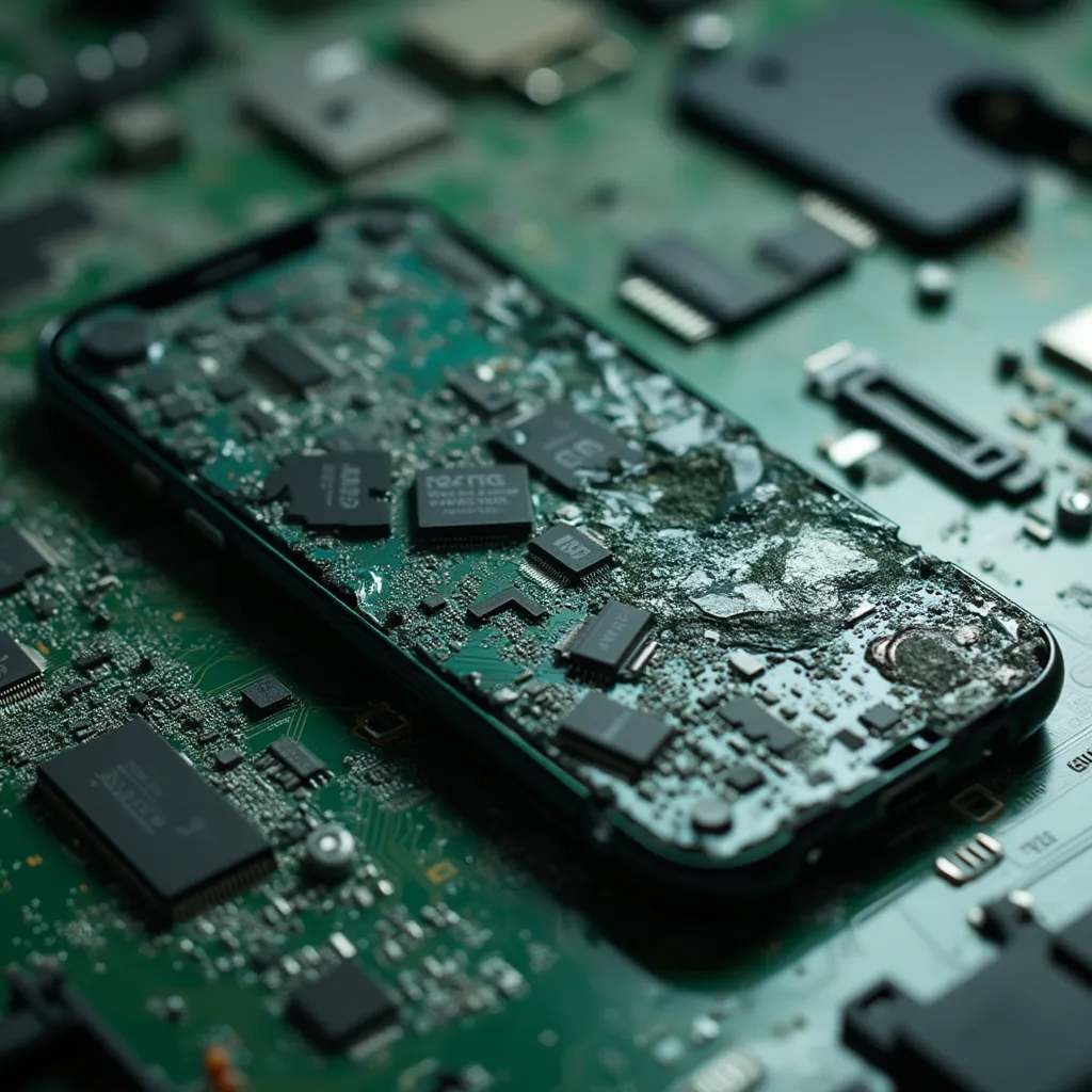 Reparação de smartphone antes e depois